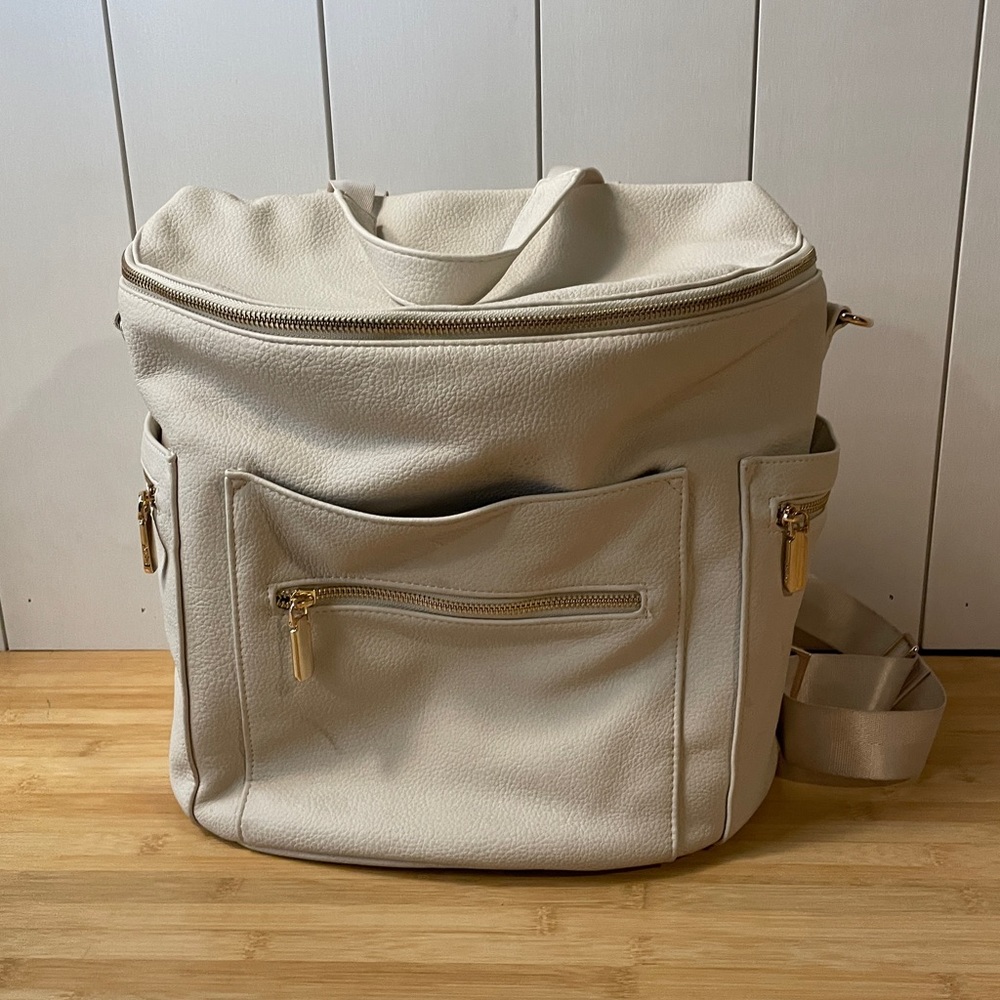 Miss Fong Diaper Bag Large Ivory EUC Diaper Backpack
